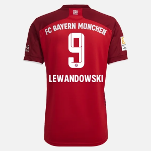 FC Bayern Munich Robert Lewandowski 9 Domácí Dres 2021 2022 – Krátký Rukáv